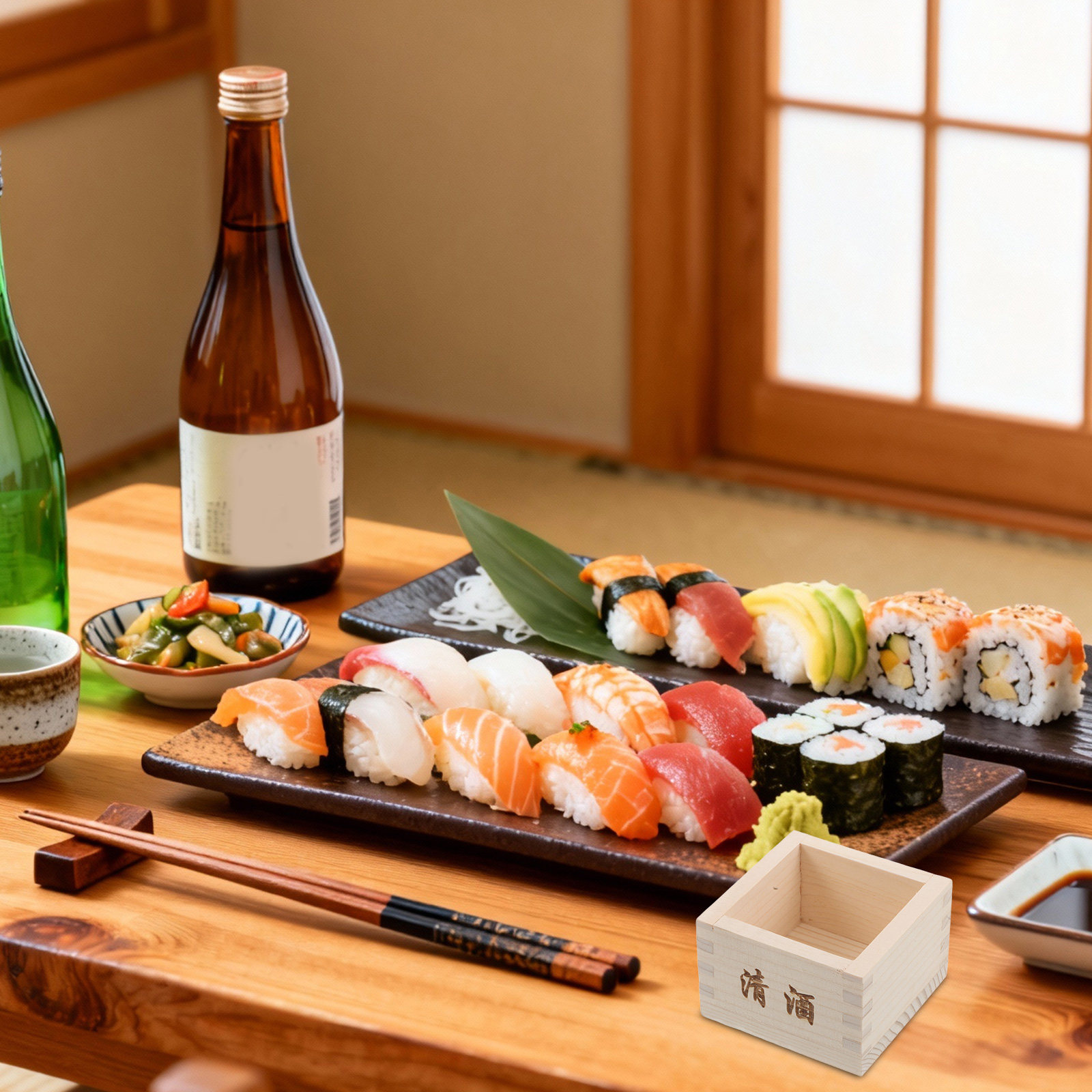 Japanese Restaurant Lifestyle - 2 шт. Деревянные ящики для саке